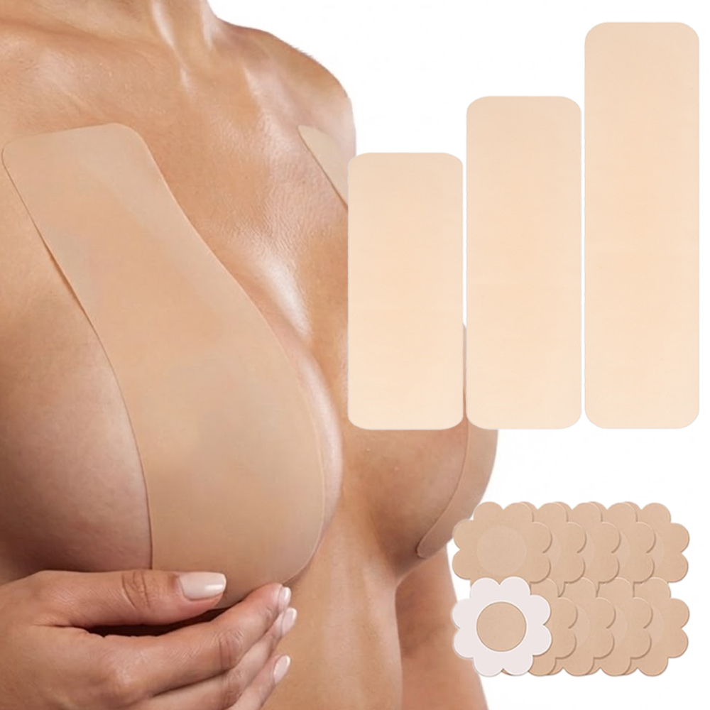 Push Up Bra Silicone - 6Pcs Precut Silicone Boob Tape Reusable